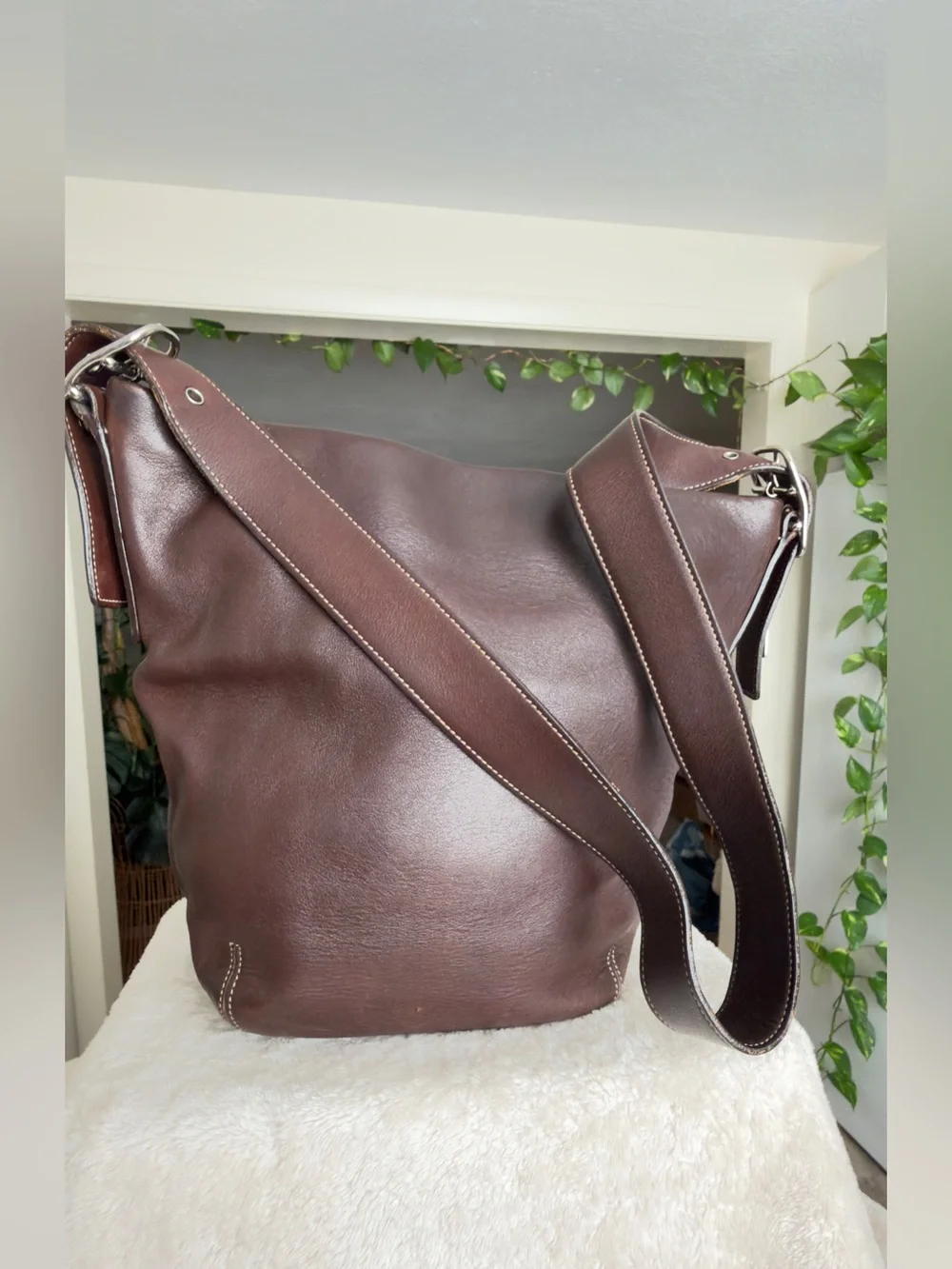 Vintage Coach Mahogany Leather Legacy Soho Bucket Hobo Bag 9186 Y2K